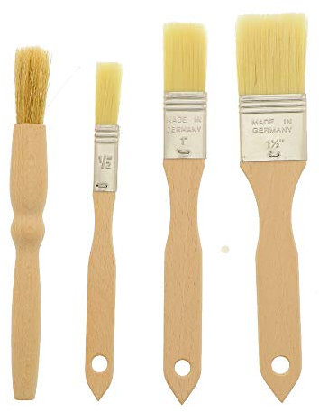 HOFMEISTER® Backpinsel-Set, 4-teilig, Naturprodukt, lebensmittelechte & flexible Borsten