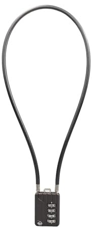 SISAV 4 Digit Combination Lock - 20 inches (50cm) Bold Cable for School Gym Locker, Helmet, Filing Cabinets, Toolbox, Luggage, Knapsack - 5mm Diameter - Gun Black