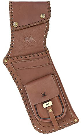 elToro Graham - Seitenköcher, wählbar Linkshand, Rechtshand, aus robustem Velourleder und ist als typischer Holsterköcher gestaltet; für Pfeil und Bogen (Rechtshand, Braun)