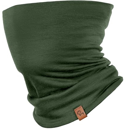 menique Bufanda tubular para hombre – 100% lana merino bucle, bufanda transpirable para cuello y cuello, bufanda deportiva de invierno para bicicleta, bufanda deportiva para hombre, pañuelo de cuello
