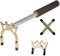 KKPLZZ Pool Snooker Table Cue, Retractable Billiards Pool Cue with Brass Cross & Spider Holder Rests, Billiards Pool Cue Accessory for Most Pool Sticks Amateur and Professional Use