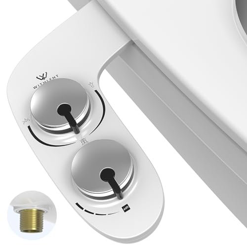 Toilette Japonaise - Bidet toilette WC Bidet Pulvérisateur Bidet Abattant WC double buses rétractables autonettoyantes - Nettoyage avant et arrière Entrée d'eau en laiton durable (Argent)