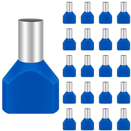 Hanibos Lot de 50 embouts de câble doubles 16 mm² - Embouts de câble isolés pour connexion de câble