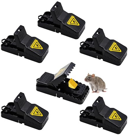Pecewlos Piège à Rats Professionnel, 6 Clips de Piege a Souris Efficace, Piège Souris Reutilisable, Attrape, Tapetteà Plastique, Tapette, Convient pour la Maison et Exterieur (11.2 * 4.8 * 5.6cm)