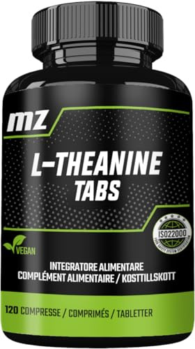 L-Teanina 200 mg - 120 compresse vegane - 4 mesi di fornitura - Integratore di aminoacidi per la calma e la chiarezza mentale quotidiana - da MZ