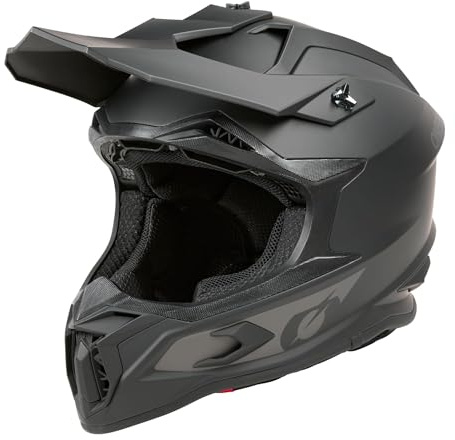 O'NEAL C-SRS Casco da motocross SOLID nero (taglia S) – Certificazione ECE 22.06, robusto guscio in ABS, efficiente sistema di ventilazione e fodera interna rimovibile e lavabile