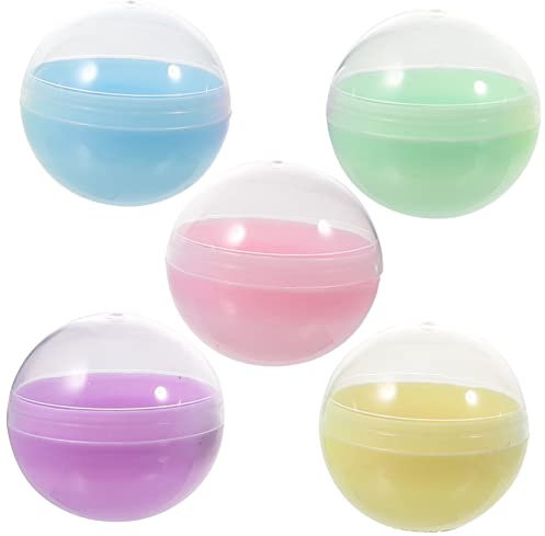 PHENOFICE 50pcs Round Gumball Machine Fillable Balls Empty Twisting Balls for Boys and Girls Party Diy Craft Supplies Surprise Toys