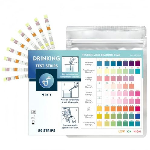 100 Stück Aquarium Wassertest,9-in-1 Aquarium Teststreifen,Nitrit Test Aquarium für Ph, Härte, Chlor, Nitrit, Nitrat,Nitrat Test Aquarium Ideal für Aquarien und Fischbecken