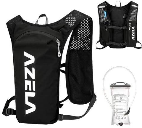 TRIWONDER Running Hydration Vest, Lightweight Hydration Pack Backpack for Men Women Trail Marathon Cycling Racing Hiking Daypack (Black - with 1.5L Water Bladder)