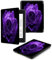 Case Compatible for 6 Kindle Paperwhite 5th/6th/7th Generation 2012/2013/2015,Lightweight Slim Soft PU Case Cover Skin for Paperwhite 5 6 7 Gen,Purple Blooming Rose