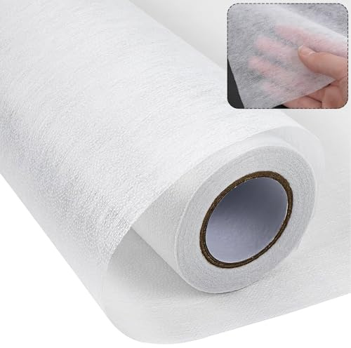 Strykfleece strykinlägg för förstärkning 30 cm x 27,3 m strykflies för tyg strykbart fleecetyg inlägg vit 35 g/m² fleece för strykning för strykveck syhantverk förstärkta kläder