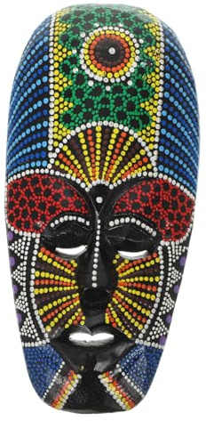 INOOMP Esculturas De Máscaras Africanas De Madera Adorno Decorativo Tallado Manualmente Máscara Tribal Para Decoración De Pared Interior Africano Único