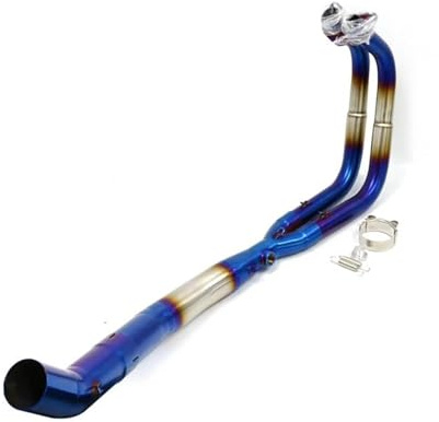 KUGVTER Silenciador de Motocicleta para Kawasaki para Ninja 400 Z400 EX400 2017-2023 Sistema De Escape Moto Tubo De Enlace Delantero(Blue1)