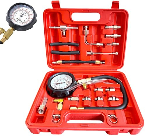 Leikurvo 0–140 PSI/10 bar bränsletryckstestare, bränslemanometer, testare, bränsletryck, bensinpumpar, testsats, bensintrycksmätare, diagnostiskt verktyg, bränsletryckdetektering för bil, lastbil