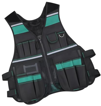 Gilet regolabile Ben Visibile Per Elettricisti E Con 17 Scomparti Per Progetti Di Costruzione. Gilet Strumenti Ben Visibile