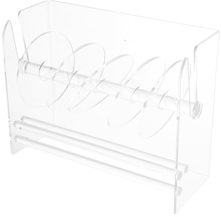 IDEANATEGRATE Dispenser di Etichette Resistente alla Deformazione in Acrilico 6 Dischi Regolabili per Organizzare Etichette e Adesivi, per Studio e Ufficio