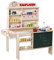 roba Kaufladen, inkl. Zubehör, Holz natur, mit 4 Schubladen, Uhr, Tafel, Theke und Seitentheke