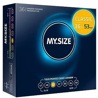 My.Size Kondome Größe 3, 53 mm, 36 Stück Großpackung I extra dünn gefühlsecht hauchzart I dünne 0,07 mm Wandstärke I vegan I für Men