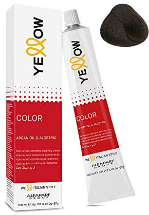 Colorazione Cosmetica Permanente - 5 CASTANO CHIARO - Yellow Color Argan Oil & Aloetrix - 100 ml - Alfaparf Group