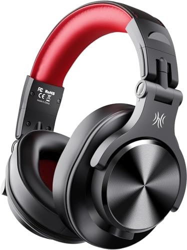 OneOdio Bluetooth Wireless Headphones Over Ear 72 Hrs Playtime Closed Hi-Fi Stereo Bass Headphones with Share Port Foldable DJ for E-drum Piano Guitar AMP Recording PC/Phone