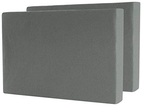 2er Set Spannbettlaken - Serie Maya Doppelpack Spannbetttuch für Matratzen bis 40cm - 200x220cm für Boxspring- und Wasserbetten, Mittelgrau, 100% Baumwolle, hochwertige Verarbeitung, mit Gummizug