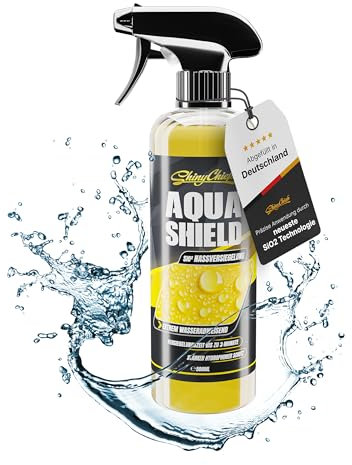 ShinyChiefs AQUA SHIELD - NASSVERSIEGELUNG für nahezu alle Fahrzeugoberflächen - Si02 Auto-Versiegelung mit Hochglanz-Effekt - hydrophobe Keramikbeschichtung - KFZ Versiegelung, 500ml