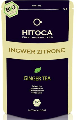 HITOCA® BIO Ingwer Zitronen Tee - Erfischender Grüntee in losen Teeblättern mit Ginger & Lemon