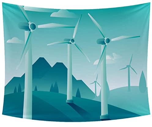 Tapiz de recursos naturales para plantas de energía eólica, para colgar en la pared, decoración estética de dormitorio, adecuado para dormitorio y hogar