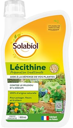 SOLABIOL Lécithine de Soja - Concentré - Lutte Contre Les Maladies - Utilisable sur Laitue, Tomate, Pomme de Terre - 800 ML - Protège Vos Cultures - SOLECI800