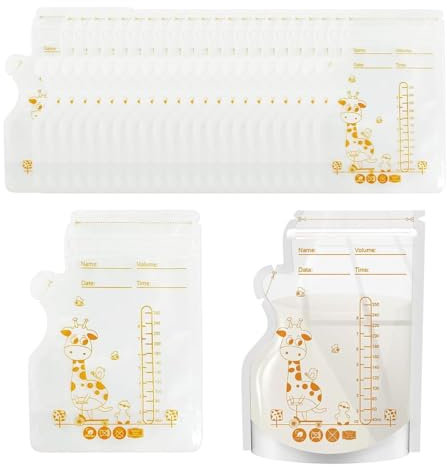 Muttermilchbeutel,Muttermilch-Aufbewahrungsbeutel,Breastmilk Storage Bag,Einfrieren Muttermilch-Auffangbeuteln Vorsterilisiert, Selbstständig, Auslaufsicher,50 Stücke Muttermilchbeutel,250 Ml