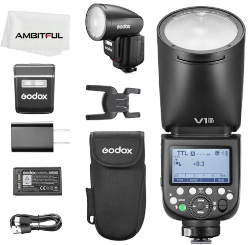 Godox V1Pro S Testa Rotonda Della Macchina Fotografica Flash 2.4G X Wireless HSS 76Ws E-TTL Li-ion Testa Rotonda Della Macchina Fotografica Speedlight Con Flash Esterno SU-1 per Sony