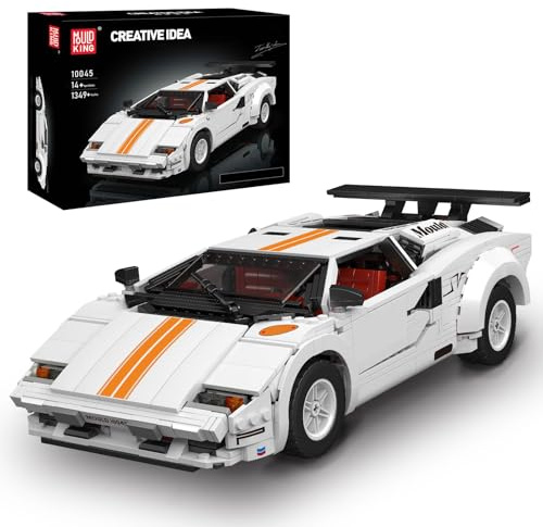 Mould King MOC Creative Model Building Blocks Kit, 70s Technology Retro Sports Car Classic Tail Wing Convertible Model Kit, Collect Exhibition Clamping Blocks Kit (1349 pcs)