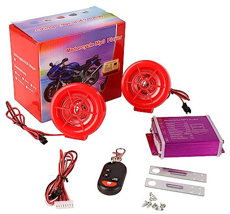 De Alarma Antirrobo para Motocicleta con Altavoz MP3 Y Luz Intermitente Rango De Frecuencia 100Hz‑6KHz Compatible con SD Card Diseño Práctico Y Fácil Instalación