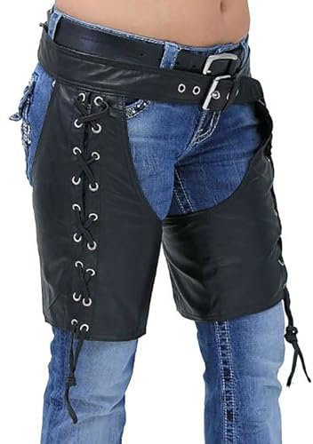 AAOutfitz Herren-Leder-Shorts, Schwarz - Echtleder, XX-Small