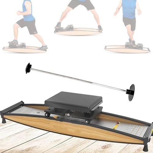 Naturalpowev Ski-Trainingsgerät, Skisimulator-Trainer mit Skistöcken, Widerstand 0–100 kg, Muskel-Hüfttrainer-Trainingsgerät für das Fitnessstudio zu Hause