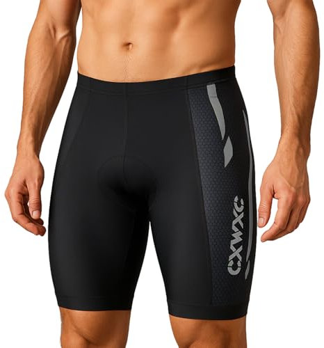 CXWXC Fahrradhose Herren mit Dicker Silikonsitzpolster, Radlerhose Herren Atmungsaktive Schnelltrocknende stoßfeste Radhose