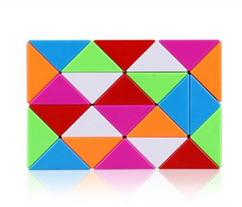 Magic Snake Cube, 24 Parts Toy Magic Ruler Twist Puzzle Toy for For Kids & Adults, Multicolored
