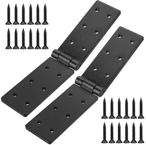Tenbrachian 2 PcsBisagras Puertas Madera, Bisagras Abatibles Plegables, Bisagra de Muebles, Bisagras para Puertas de Jardín de Madera, Cajas de Herramientas, Armarios y Gabinetes, con 24 Tornillos
