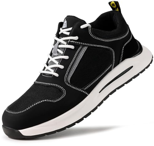LAoutun Safety Trainers Men Steel Toe Cap Trainers CE Certified
