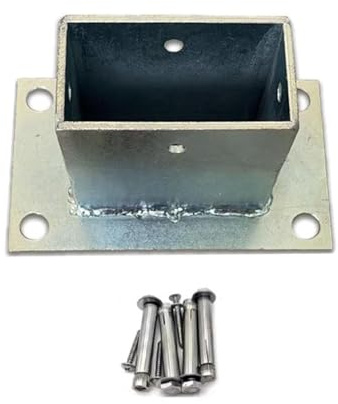 AVLLSO Supporto per Pali Fissaggio Supporto post recinzione pesante con Raccordi per Decking/Concrete/Balustrade, Ancoraggio del portone della recinzione(120x120x80 MM)