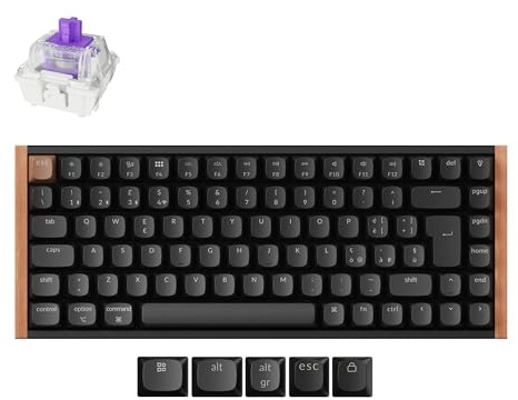 Keychron K2 HE Special Edition - Layout Italiano QWERTY – Tastiera Meccanica 75% Wireless, Switch magnetici, RGB, QMK/VIA, Legno Scuro, Keycap PBT, Mac/Windows, 2.4GHz/Bluetooth/USB-C