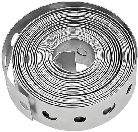 Sharplace Collier de serrage métallique galvanisé pour tuyaux, flexible, robuste et facile à plier, de 300 cm, polyvalent pour les plombiers et les projets de, 1 Rouleau