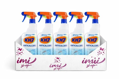 Spray Anticalcare, Rimuove il 100% del Calcare, Detergente Professionale per Bagno, Doccia, Rubinetti, Piastrelle, Cucina, 750 ml, Confezione da 5 Pezzi