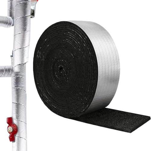 Water Pipe Insulation - Self Adhesive Winter Freeze Protection Wrap, High Density Thermal Shield Sleeve, Flexible Weather Resistant Line Cover | Insulated Wrap for AC Line for Copper PVC Yard Backyard