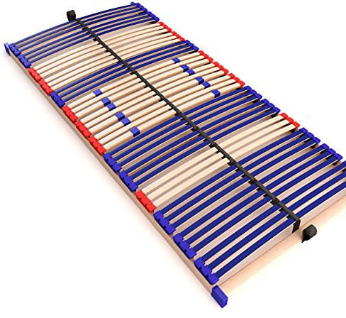 stabiler Lattenrost 100% BUCHE Lattenrahmen - nicht verstellbar, starr - SCHULTERFRÄSUNG, 7 Zonen, 42 Federleisten, Härte-Regulierung, Mittelgurt - FIX SLEEP BEST 42® unmontiert (130x200cm)