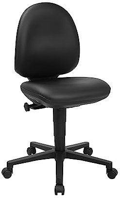 Topstar TEC 50, Komfort Bürostuhl, Schreibtischstuhl, Arbeitshocker, Rollhocker, Kunstleder, schwarz