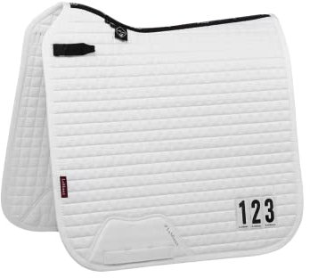 LeMieux Dressur Cotton Competition Square Schabracke - Schabracken für Pferde - Reitausrüstung und Zubehör (Weiß - XLarge)