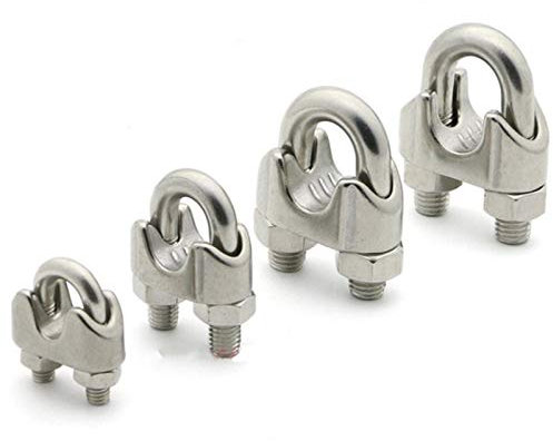Serre-câbles étrier acier, Serrage de type U de fil métallique Clips de corde, M2 / 3/4/5/6/8/10/12 / 14mm câble métallique collier de serrage Attache-câble boulons Hardware Gréement 304 en acier ino