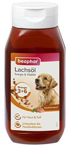 BEAPHAR - Lachsöl Für Hunde Und Katzen - Energie Und Vitalität - Ideal Für Eine BARF-Ernährung Geeignet - Unterstützt Herz, Haut Und Fell - Mit Omega 3 Und Omega 6 - Täglicher Vitamingenuss - 430ml