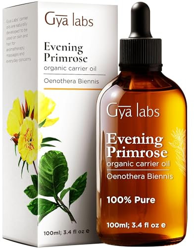 Gya Labs Bio-Nachtkerzenöl für die Haut - 100% reines natürliches Nachtkerzenöl flüssig für das Haar - unraffiniertes feuchtigkeitsspendendes Nachtkerzenöl Bio-Trägeröl für das Gesicht (100 ml)